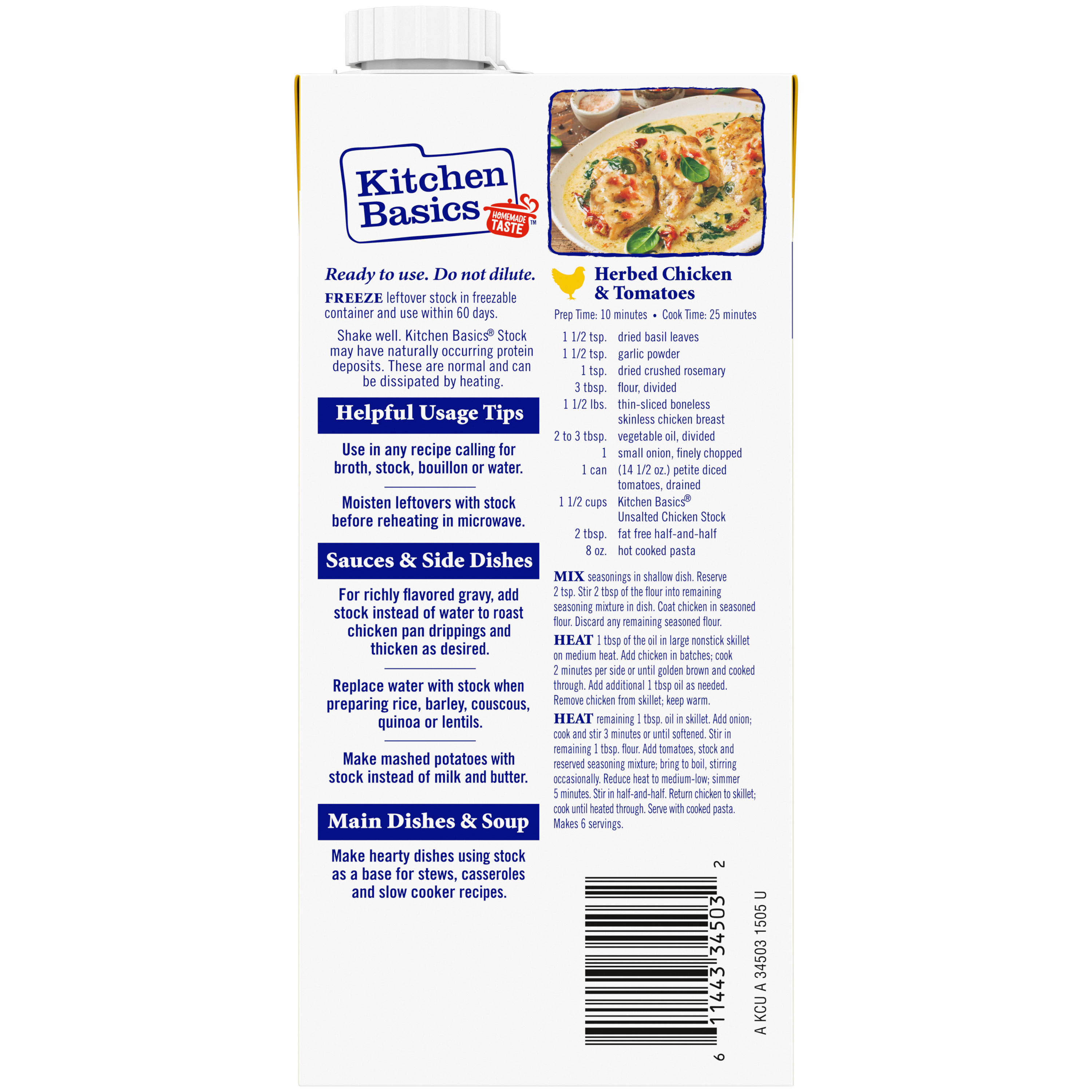 Unsalted Chicken Stock, 32 oz Kitchen Basics